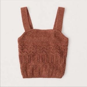 Abercrombie & Fitch Crochet Crop Top - Color Burnt Orange - Size Medium